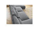 Jana - Sofá Modular Fijo Panorámico Con Reposacabezas - Tela Jaspeada Con 2 Chaise Lounges Y 2 Sillones