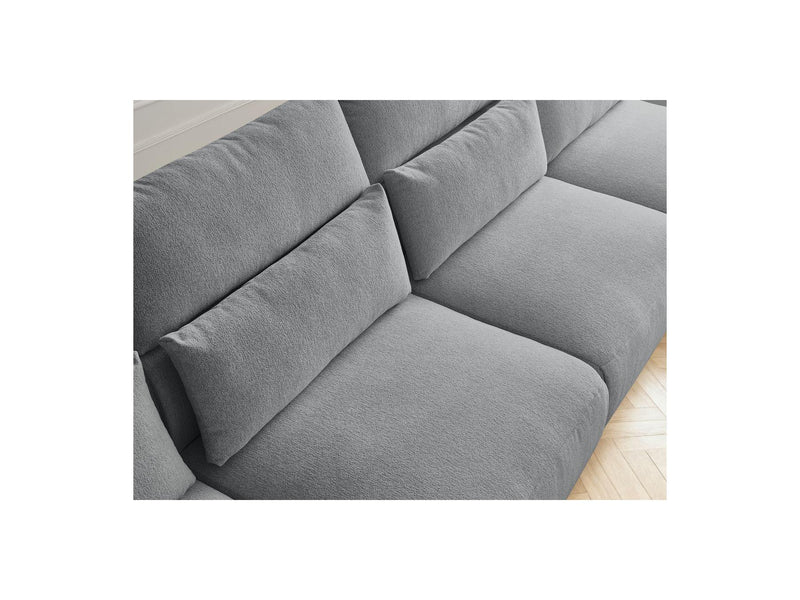 Jana - Sofá Modular Fijo Panorámico Con Reposacabezas - Tela Jaspeada Con 2 Chaise Lounges Y 2 Sillones