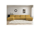 Jana - Sofá Modular Fijo Panorámico Con Reposacabezas - Tela Jaspeada Con 2 Chaise Lounges Y 2 Sillones