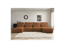 Jana - Sofá Modular Fijo Panorámico Con Reposacabezas - Tela Jaspeada Con 2 Chaise Lounges Y 2 Sillones