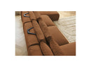 Jana - Sofá Modular Fijo Panorámico Con Reposacabezas - Tela Jaspeada Con 2 Chaise Lounges Y 2 Sillones
