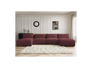 Jana - Sofá Modular Fijo Panorámico Con Reposacabezas - Tela Jaspeada Con 2 Chaise Lounges Y 2 Sillones
