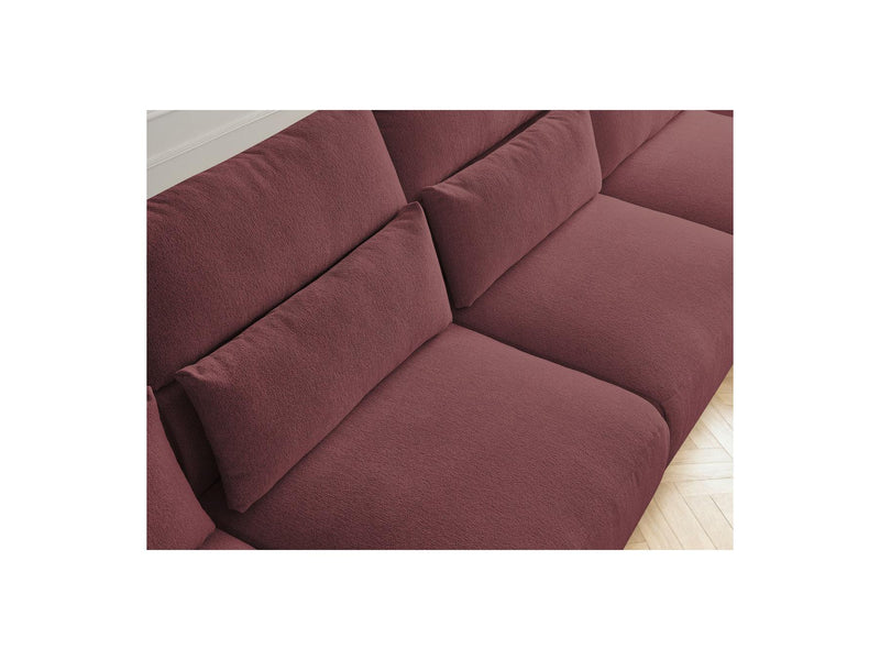 Jana - Sofá Modular Fijo Panorámico Con Reposacabezas - Tela Jaspeada Con 2 Chaise Lounges Y 2 Sillones