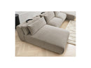 Jana - Sofá Modular Fijo Panorámico Con Reposacabezas - Tela Jaspeada Con 2 Chaise Lounges Y 2 Sillones