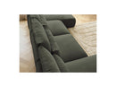Jana - Sofá Modular Fijo Panorámico Con Reposacabezas - Tela Jaspeada Con 2 Chaise Lounges Y 2 Sillones