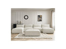 Jana - Panoramic Fixed Modular Sofa With Headrests - Heather Fabric With 2 Chaise Lounges, 2 Easy Chairs And 1 Large Pouf