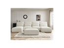 Jana - Panoramic Fixed Modular Sofa With Headrests - Heather Fabric With 2 Chaise Lounges, 2 Easy Chairs And 1 Large Pouf