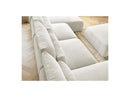 Jana - Panoramic Fixed Modular Sofa With Headrests - Heather Fabric With 2 Chaise Lounges, 2 Easy Chairs And 1 Large Pouf