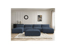 Jana - Panoramic Fixed Modular Sofa With Headrests - Heather Fabric With 2 Chaise Lounges, 2 Easy Chairs And 1 Large Pouf