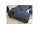 Jana - Panoramic Fixed Modular Sofa With Headrests - Heather Fabric With 2 Chaise Lounges, 2 Easy Chairs And 1 Large Pouf