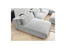 Jana - Panoramic Fixed Modular Sofa With Headrests - Heather Fabric With 2 Chaise Lounges, 2 Easy Chairs And 1 Large Pouf