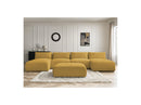 Jana - Panoramic Fixed Modular Sofa With Headrests - Heather Fabric With 2 Chaise Lounges, 2 Easy Chairs And 1 Large Pouf