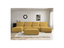 Jana - Panoramic Fixed Modular Sofa With Headrests - Heather Fabric With 2 Chaise Lounges, 2 Easy Chairs And 1 Large Pouf