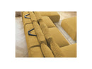 Jana - Panoramic Fixed Modular Sofa With Headrests - Heather Fabric With 2 Chaise Lounges, 2 Easy Chairs And 1 Large Pouf