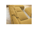 Jana - Panoramic Fixed Modular Sofa With Headrests - Heather Fabric With 2 Chaise Lounges, 2 Easy Chairs And 1 Large Pouf