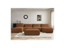 Jana - Panoramic Fixed Modular Sofa With Headrests - Heather Fabric With 2 Chaise Lounges, 2 Easy Chairs And 1 Large Pouf