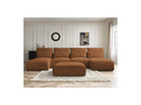 Jana - Panoramic Fixed Modular Sofa With Headrests - Heather Fabric With 2 Chaise Lounges, 2 Easy Chairs And 1 Large Pouf
