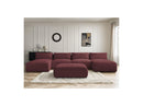 Jana - Panoramic Fixed Modular Sofa With Headrests - Heather Fabric With 2 Chaise Lounges, 2 Easy Chairs And 1 Large Pouf