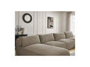 Jana - Panoramic Fixed Modular Sofa With Headrests - Heather Fabric With 2 Chaise Lounges, 2 Easy Chairs And 1 Large Pouf