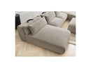 Jana - Panoramic Fixed Modular Sofa With Headrests - Heather Fabric With 2 Chaise Lounges, 2 Easy Chairs And 1 Large Pouf