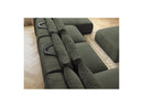 Jana - Panoramic Fixed Modular Sofa With Headrests - Heather Fabric With 2 Chaise Lounges, 2 Easy Chairs And 1 Large Pouf