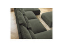 Jana - Panoramic Fixed Modular Sofa With Headrests - Heather Fabric With 2 Chaise Lounges, 2 Easy Chairs And 1 Large Pouf