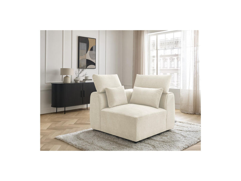 Jana - Corner With Headrest For Modular Sofa - Velvet Fabric