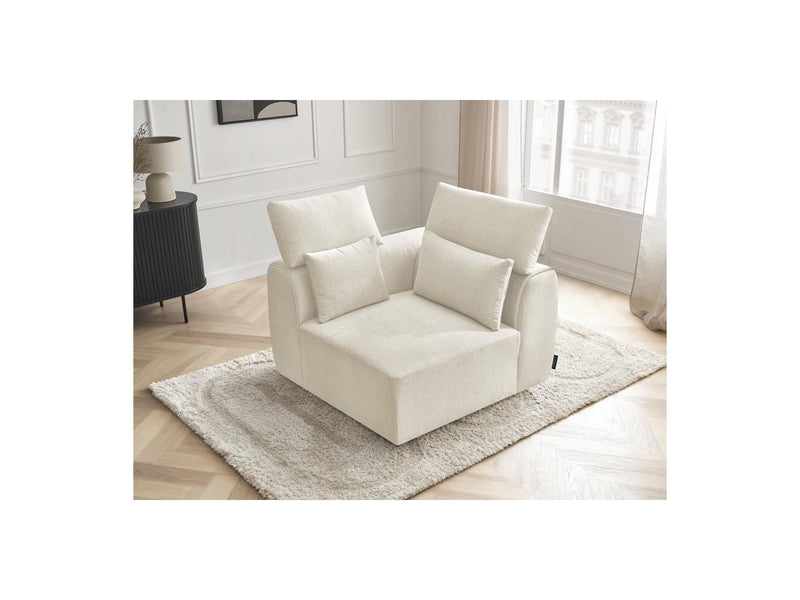 Jana - Corner With Headrest For Modular Sofa - Velvet Fabric