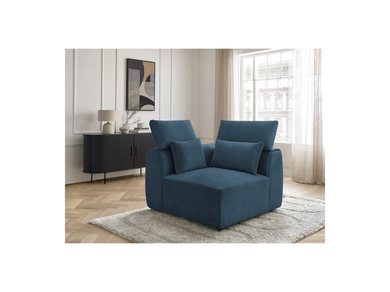 Jana - Corner With Headrest For Modular Sofa - Velvet Fabric