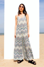 The Bonnie Zigzag Blue Jumpsuit