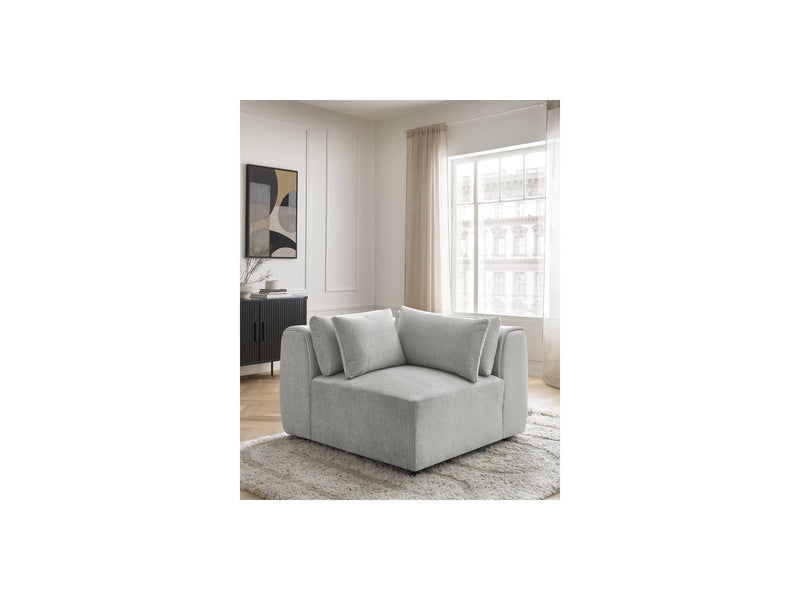 Jana - Corner With Headrest For Modular Sofa - Velvet Fabric
