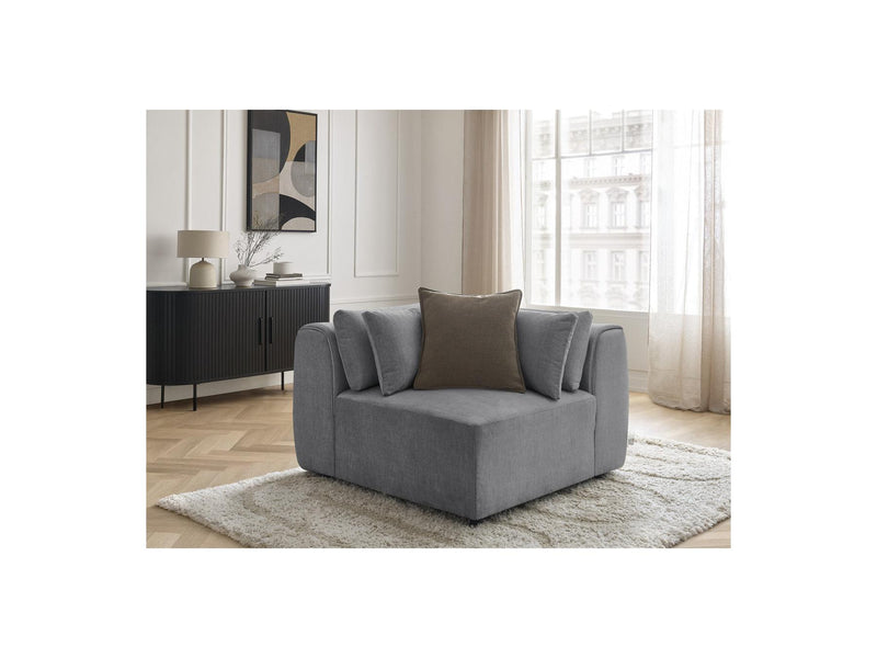 Jana - Corner With Headrest For Modular Sofa - Velvet Fabric