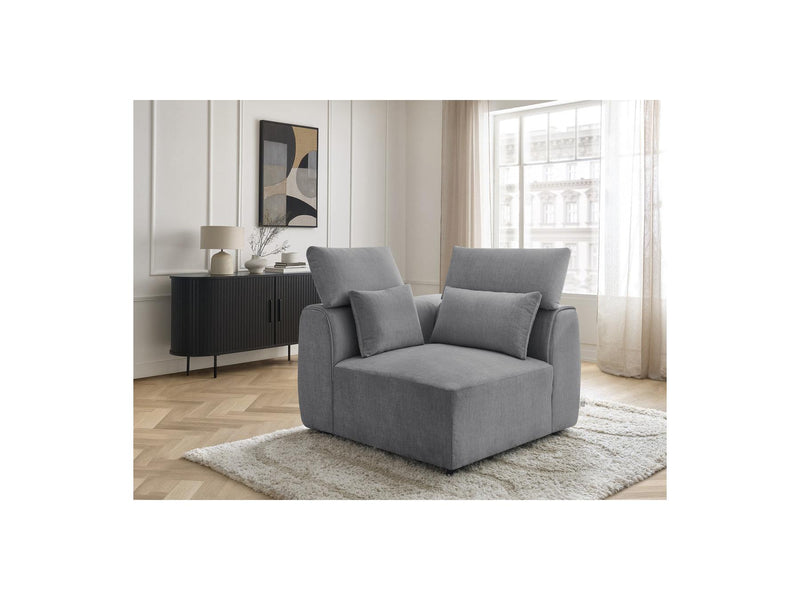 Jana - Corner With Headrest For Modular Sofa - Velvet Fabric