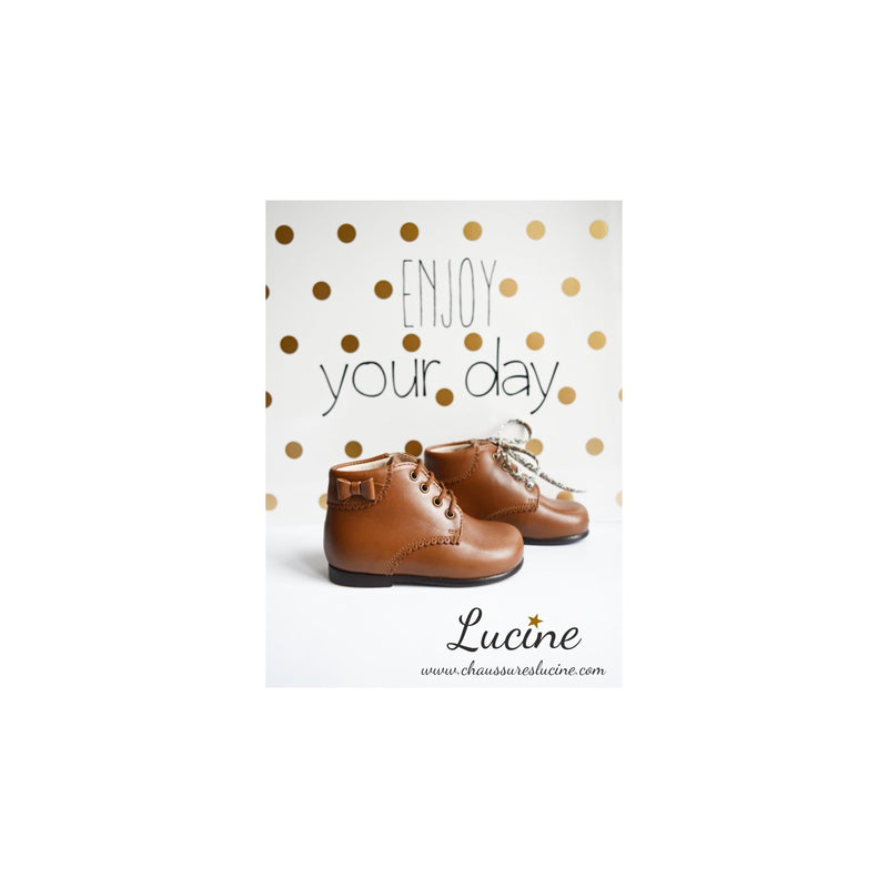 Chaussures Bottillons Victoire - Cuir Camel - Fille