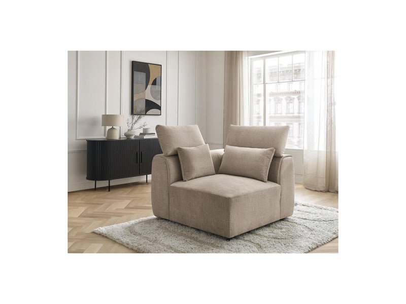 Jana - Corner With Headrest For Modular Sofa - Velvet Fabric