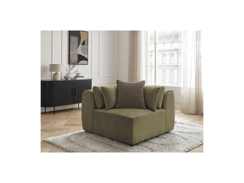 Jana - Corner With Headrest For Modular Sofa - Velvet Fabric