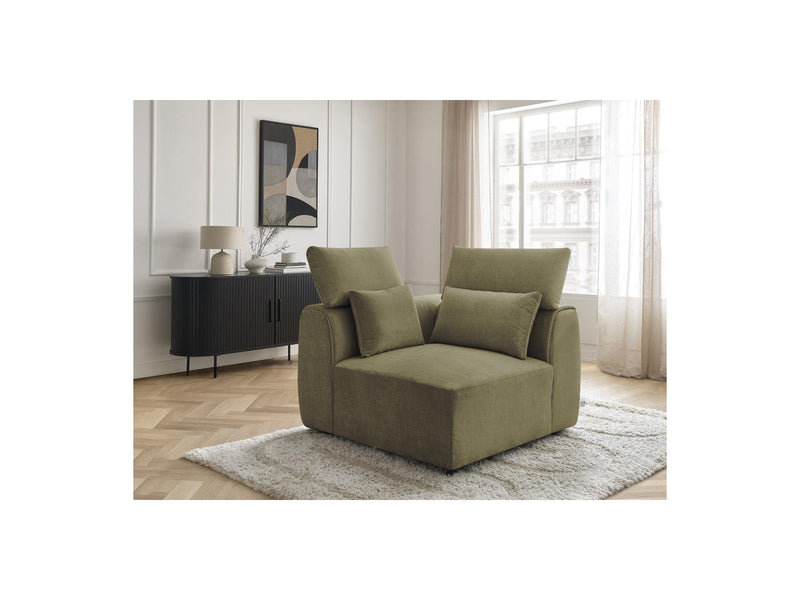 Jana - Corner With Headrest For Modular Sofa - Velvet Fabric