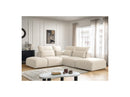 Jana - Modular Fixed Corner Sofa With Headrests - Velvet Fabric With 2 Low Chairs, 1 Corner And 2 Poufs - Reversible