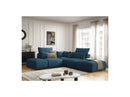 Jana - Modular Fixed Corner Sofa With Headrests - Velvet Fabric With 2 Low Chairs, 1 Corner And 2 Poufs - Reversible