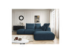 Jana - Canapé D'Angle Fixe Modulable Avec Têtières - Tissu Velours Avec 2 Chauffeuses, 1 Angle Et 2 Poufs - Réversible