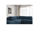 Jana - Modular Fixed Corner Sofa With Headrests - Velvet Fabric With 2 Low Chairs, 1 Corner And 2 Poufs - Reversible
