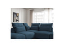 Jana - Modular Fixed Corner Sofa With Headrests - Velvet Fabric With 2 Low Chairs, 1 Corner And 2 Poufs - Reversible