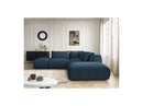 Jana - Modular Fixed Corner Sofa With Headrests - Velvet Fabric With 2 Low Chairs, 1 Corner And 2 Poufs - Reversible