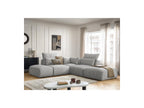 Jana - Canapé D'Angle Fixe Modulable Avec Têtières - Tissu Velours Avec 2 Chauffeuses, 1 Angle Et 2 Poufs - Réversible