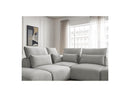 Jana - Modular Fixed Corner Sofa With Headrests - Velvet Fabric With 2 Low Chairs, 1 Corner And 2 Poufs - Reversible