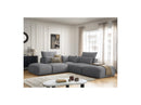 Jana - Modular Fixed Corner Sofa With Headrests - Velvet Fabric With 2 Low Chairs, 1 Corner And 2 Poufs - Reversible