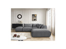 Jana - Modular Fixed Corner Sofa With Headrests - Velvet Fabric With 2 Low Chairs, 1 Corner And 2 Poufs - Reversible