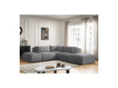 Jana - Modular Fixed Corner Sofa With Headrests - Velvet Fabric With 2 Low Chairs, 1 Corner And 2 Poufs - Reversible