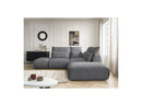 Jana - Modular Fixed Corner Sofa With Headrests - Velvet Fabric With 2 Low Chairs, 1 Corner And 2 Poufs - Reversible