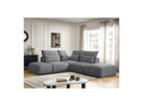 Jana - Modular Fixed Corner Sofa With Headrests - Velvet Fabric With 2 Low Chairs, 1 Corner And 2 Poufs - Reversible